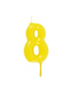 Vela Número 8 Amarelo